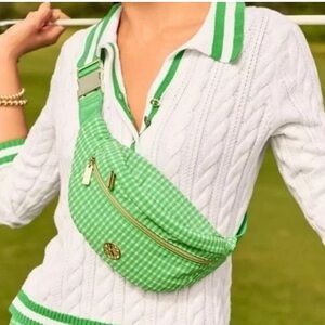 Lilly Pulitzer Glenna Belt Bag in a Fauna Green Performance Gingham